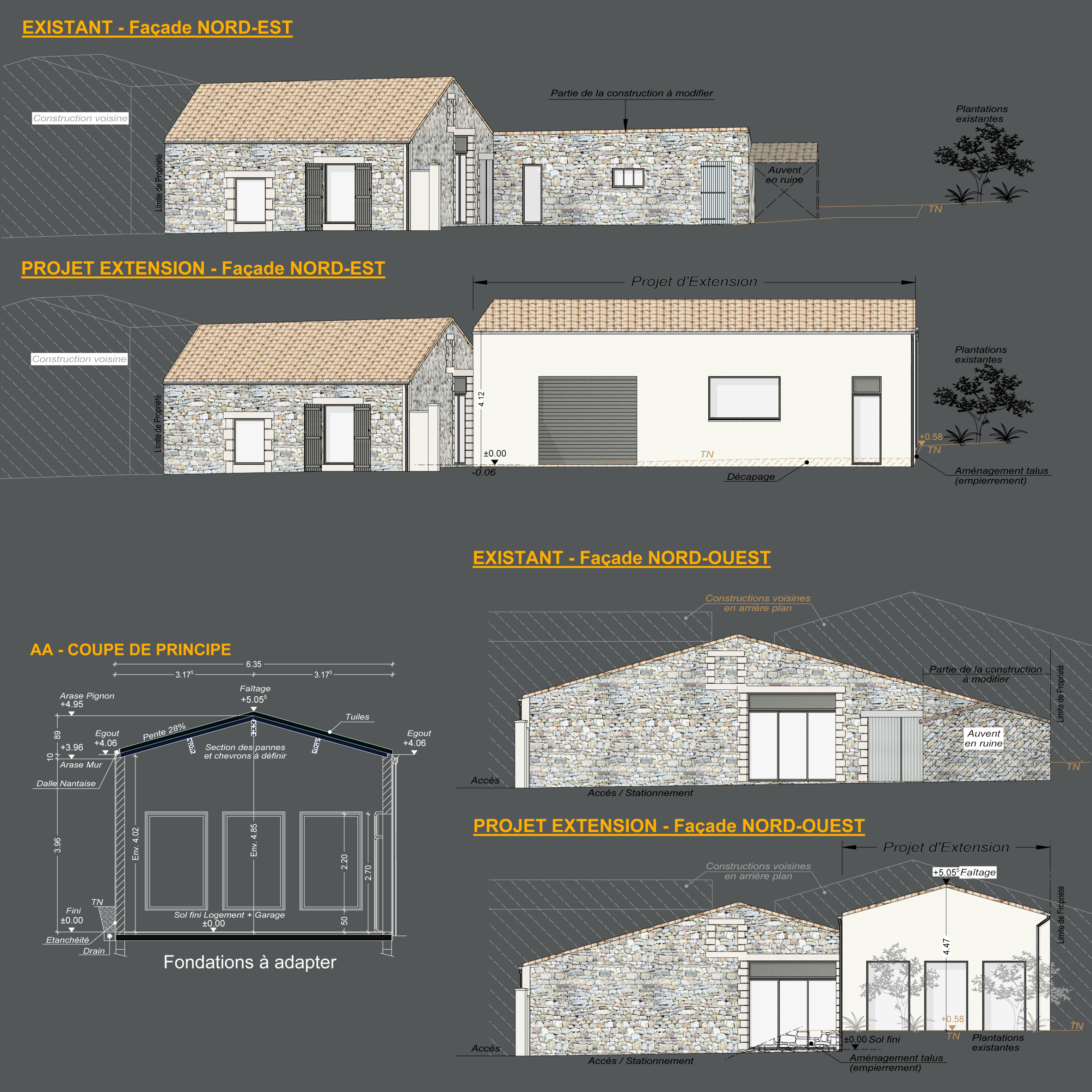 Plans permis de construire, extension garage